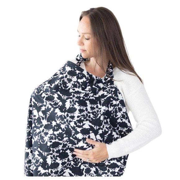Bebe au Lait Accessories - Bebe Au Lait Black Sakura Cotton Nursing Cover